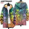 Chaqueta de Nuevo Estilo Transfronteriza con Patrones Multicolor, 36 Elementos, Cremallera, Cárdigan con Capucha, Abrigo de Algodón Polar Espeso de Invierno con Forro Amarillo