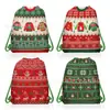 Wf059 Bolsa de Tela No Tejida Temática Navideña Bolsa de Promoción de Regalos Bolsa con Cordón Decorativa de Suéteres Feos Almacenamiento