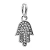 Pulsera Huiyue Panjia Aleación de Zinc Chapada Pulsera de Plata Antigua Colgante de Palma Incrustado de Diamantes Perlas Tao Xujia