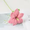 Flor de Rosa Terminada Tejida a Mano Flor de Simulación Flor Tejida Flor Hecha a Mano DIY Tejido de Hilo Ramo de Flores Tejidas Caseras
