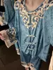 Pijama Retro Floral de Terciopelo Estilo Nacional para Mujer, Nuevo Conjunto de Ropa para el Hogar Cómodo y Agradable al Tacto de Talla Grande para Otoño e Invierno que se Puede Usar Afuera