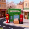 Cabine de correios retro criativa em miniatura para paisagem DIY casa de bonecas acessórios de decoração para casa ornamento de mesa de escritório