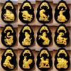 Guan Yu Jade Hetian Natural con Incrustaciones de Oro Colgante de Jade Negro Colgante Signos del Zodíaco Chino Transmisión en Vivo Dropshipping S2010101