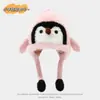 Gorro de peluche para bebé con forma de pingüino, cálido y grueso para el invierno, gorro protector de orejas para niños y niñas, gorro pullover para bebés y niños de otoño e invierno