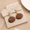 Pendientes Geométricos Huecos de Madera Estilo Retro Europeo y Americano, Nuevos Pendientes Largos Exagerados de Rafia Estilo Festivo Personalizados para Mujer