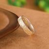Anillo abierto de estilo chino con diseño de hierba Tang feliz y seguro, de plata pura Yilu S999.9, con pintura dorada y temperamento retro