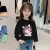H2526 # Camiseta de Manga Larga Capa Base para Niñas Nuevo Estilo 2025 Algodón Puro Top Elegante de Primavera y Otoño para Bebés.