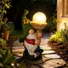 Lámpara Elfo Sin Rostro Transfronteriza Luz Nocturna Solar para Jardín Adornos Americanos Villa Jardín Exterior Artesanía de Resina