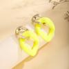 Aretes Geométricos Exagerados de Corea del Sur Nuevos Aretes Elegantes Largos de Alta Gama con Personalidad de Moda Color de Contraste Aretes Populares de Este Año