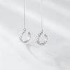 Pendientes largos con borlas Design Sense para mujer, estilo coreano, con diseño geométrico de diamante, de una sola pieza, con clip para oreja.