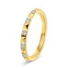 Anel Feminino Titânio Aço Estilo Fada Japonês e Coreano Círculo Pirâmide Diamante 2mm Pequeno Fresco Folheado a Ouro 18K Joia