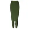 2026 Leggings Falsos de Dos Piezas de Talla Grande Transfronterizos de Aliexpress para Mujer, Ropa de Abrigo para Otoño e Invierno con Aberturas, Ajustados a la Cadera, para Mujeres de Talla Grande, Pantalones Falda de Primavera y Otoño