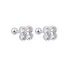Brincos de pino de flor elegantes estilo coreano celebridade online doce luxo leve requintado com diamantes incrustados brincos estilo frio fornecimento de comércio exterior atacado