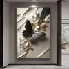 Pinturas decorativas modernas minimalistas com tema de borboleta para salas de estar, arte de parede para fundo de sofá e tapeçarias de parede luxuosas e de alta qualidade para entradas e corredores