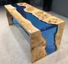 # Mesa de Rio em Resina Epóxi Madeira Maciça Placa Grande Mesa de Chá Mesa de Chá Oceânica Mesa de Jantar Mesa de Café Placa Inteira Mesa de Escritório Chá