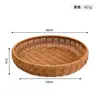 Cesta de Mimbre Sintético para Pan Estilo Japonés Bandeja de Frutas Almacenamiento en Casa Cesta de Pan Exhibición en Sala de Estar Cesta de Almacenamiento Tejida Cesta de Picnic