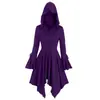 Moda Europea y Americana Ebay Transfronterizo Cardigan con Capucha de Encaje con Ojales y Cordones con Mangas Volantes y Dobladillo Irregular Vestido Capa