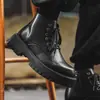 Botas Martin para hombre, moda transfronteriza otoño/invierno, botas cortas de cuero de media a alta caña de moda para hombre, botas de trabajo de suela gruesa, botas de cuero, botas para hombre