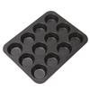 Aço Carbono Antiaderente 12 Peças Forma para Bolo Forno Doméstico Forma para Assar Forma de Cupcake Redonda Grande Quantidade e Bom Preço