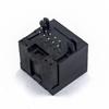 Conector de red RJ48 RJ50 10P10C de 90 grados, zócalo hembra en línea de 10 pines, blindado, plástico completo