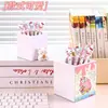 Portalápices de Dibujos Animados Lindo Bob Esponja Caja de Papelería de Escritorio Gran Capacidad Cubo de Almacenamiento para Brochas de Maquillaje de Dormitorio Decoración