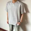 Camiseta Masculina Retro Americana Bordada com Pomba da Paz "Tecido Romano", Curta e Larga, Alta Qualidade, Versátil, Caimento Solto, Tendência, Manga Curta