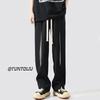 Pantalones deportivos de primavera y otoño para hombre, rectos, sueltos, de marca de moda, combinables, casuales, de moda, estilo coreano, pantalones deportivos atractivos.