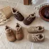 Zapatos Birkenstock de Gamuza con Hebilla Casual Estilo Coreano para Niñas Invierno Nuevos Suela Suave Forro de Terciopelo Zapatos Cálidos de Algodón de Lana de Cordero para Niños