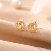 Pendientes colgantes Yilu de plata de ley S925 chapados en oro con cristal amarillo, corte redondo geométrico, pendientes colgantes elegantes y de lujo ligero