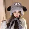 Conjunto de Chapéu e Cachecol de Urso de Pelúcia de Inverno, Proteção Quente para Orelhas, Espessado Versátil à Prova de Frio para Ciclismo Versátil Cachecol de Gola para Estudantes