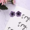 Pendientes de aguja de plata S925 morados con temperamento suave, pendientes vintage de flor de taro morado Super Fairy para mujer, nuevos pendientes de verano