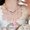 Collar de cuentas de mariposa de colores para mujer, combina con todo, sin color, diseño de nicho de alta gama, cadena de clavícula dulce, accesorios al por mayor