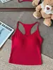 Top de tirantes sexy con escote en V acanalado, Camisola sin espalda ajustable para mujer, Nuevo estilo de verano