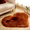 Alfombra Amazon Directa Blanca en Forma de Corazón Piel de Oveja Sintética Alfombra Gruesa de Felpa Larga Felpudo Cojín para Sofá Cojín para Ventana de Rincón