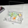Caja Transparente Acrílica con Tapa abatible, Caja Cuadrada para Empaque de Dulces de Boda y Regalos, una Caja de Exhibición de Plástico para un Paisaje de Césped en Miniatura