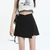 Nueva Falda de Estilo Chino Estilo Nacional para Mujer Verano 2025 Nuevo Estilo Cintura Alta Pequeña Línea A Ajustada a la Cadera Falda Corta Aspecto Adelgazante