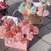 Bolsa para arranjo de flores em papel kraft, embalagem para presente de buquê, bolsa tote impermeável, material de embalagem floral para florista