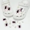 Hebilla de Zapato KT Dulce Fresca con Brillo Plateado, adecuada para Crocs, accesorios decorativos de zapato de lujo ligero, decoraciones desmontables de alta gama para DIY