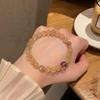Pulsera de Cristal de Cabello de Ángel Dorado Natural Estilo Chino Nuevo para la Riqueza Moda para el Trabajo Simple Elegante Celebridad Amatista para Mujer