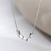 Collar de plata S925 con cadena corta de clavícula y cuentas transportadoras de arroz y frijoles de plata, joyería de nicho D0612