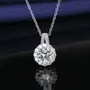 Collar de Transmisión en Vivo Transfronteriza con Imitación de Moissanita para Mujer, Chapado en Oro Blanco Pt950, Cadena para Clavícula con Colgante de Circonia de Ocho Corazones y Ocho Flechas