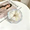 Goma de pelo scrunchie vintage versátil extragrande para adultos, elegante scrunchie floral para coleta