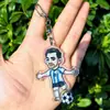 Chaveiro Giratório Original Estrela do Futebol da Copa do Mundo de 2026 com Pingentes de Cristiano Ronaldo, Messi e Neymar