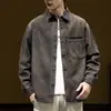Camisa de mezclilla retro americana desgastada de trabajo para hombre 2026, nueva chaqueta casual holgada de principios de otoño, marca de moda
