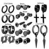 Moda Amazon Cross Brincos Brincos de Aço Inoxidável Brincos Parafusos Halteres Brincos Masculinos com Barra Redonda 11 Pares