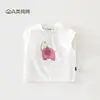 Camiseta para bebé, top para bebé, chaleco de verano sin mangas, algodón 100% Clase A, con apertura en el hombro para recién nacido, estilo coreano, de dibujos animados, ropa para exteriores