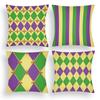Fronha Carnaval Mardi Gras Conjunto de Quatro Peças Pelúcia Curta Estampada Sala de Estar Sofá Fronha Almofada Quarto