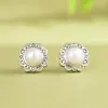 Pendientes de Plata S925 Rey Ciervo Dorado Artísticos y de Moda Perla de Agua Dulce Nueva Moda de Lujo Ligero Pendientes para Mujer