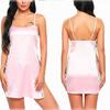Suministro transfronterizo Lencería sexy de comercio exterior europea y americana Camisón sexy de seda artificial para mujer con abertura lateral Traje sexy