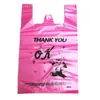 Uau, Sacolas Plásticas Transparentes Rosa Espessas Personalizadas de Agradecimento para Embalagem de Comida para Viagem, Sacolas Convenientes